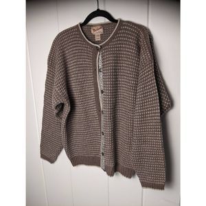Woolrich Women's Silverbirch Mix Wool Knitted Button-Up Cardigan Brown Size XL